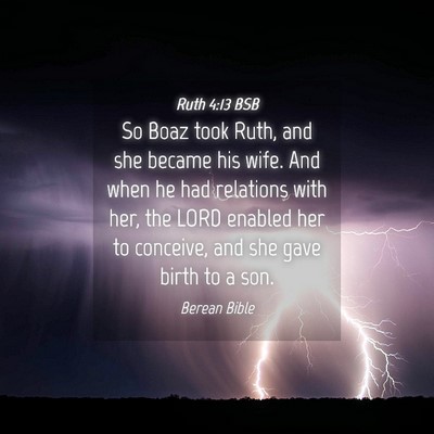 Picture 04 - Ruth 4:13 BSB - So Boaz took Ruth, and she became his wife. And - Bible Verse Picture