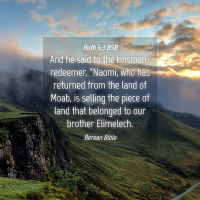 Picture 04 - Ruth 4:3 BSB - And he said to the kinsman-redeemer, “Naomi, - Bible Verse Picture
