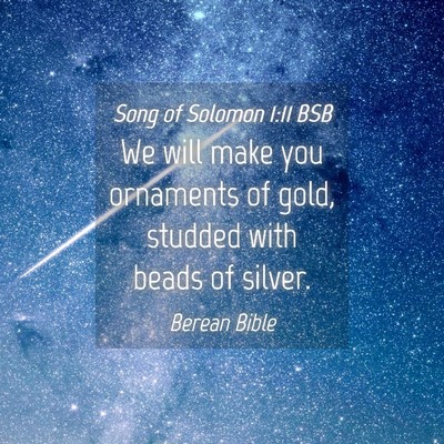 Picture 04 - Song of Solomon 1:11 BSB - We will make you ornaments of gold, studded with - Bible Verse Picture