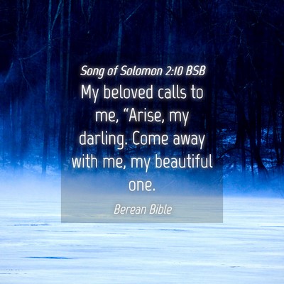 Picture 04 - Song of Solomon 2:10 BSB - My beloved calls to me, “Arise, my darling. - Bible Verse Picture