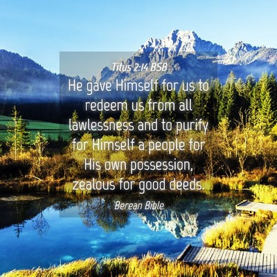Picture 04 - Titus 2:14 BSB - He gave Himself for us to redeem us from all - Bible Verse Picture