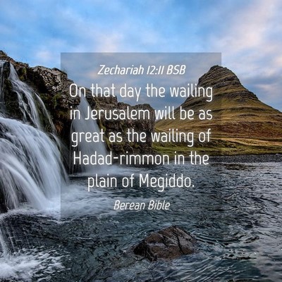 Picture 04 - Zechariah 12:11 BSB - On that day the wailing in Jerusalem will be as - Bible Verse Picture