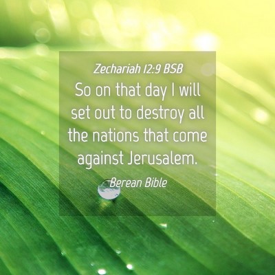 Picture 04 - Zechariah 12:9 BSB - So on that day I will set out to destroy all the - Bible Verse Picture