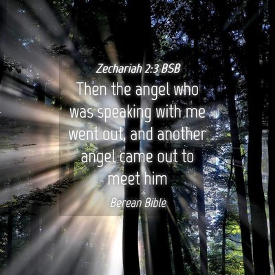 Picture 04 - Zechariah 2:3 BSB - Then the angel who was speaking with me went out, - Bible Verse Picture