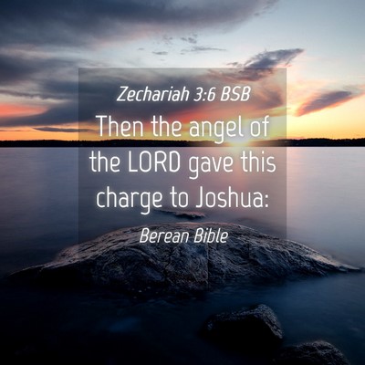 Picture 04 - Zechariah 3:6 BSB - Then the angel of the LORD gave this charge to - Bible Verse Picture