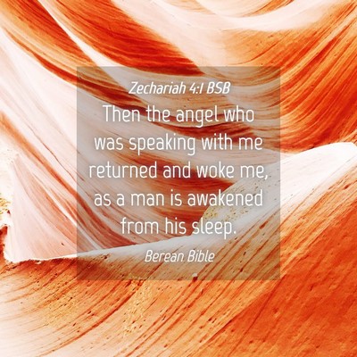 Picture 04 - Zechariah 4:1 BSB - Then the angel who was speaking with me returned - Bible Verse Picture