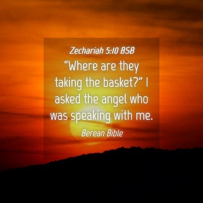 Picture 04 - Zechariah 5:10 BSB - “Where are they taking the basket?” I asked - Bible Verse Picture