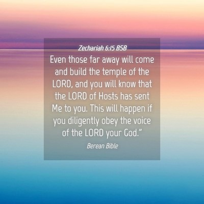 Picture 04 - Zechariah 6:15 BSB - Even those far away will come and build the - Bible Verse Picture