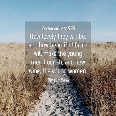 Picture 04 - Zechariah 9:17 BSB - How lovely they will be, and how beautiful! Grain - Bible Verse Picture