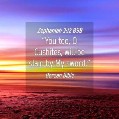 Picture 04 - Zephaniah 2:12 BSB - “You too, O Cushites, will be slain by My - Bible Verse Picture