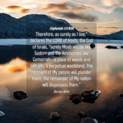 Picture 04 - Zephaniah 2:9 BSB - Therefore, as surely as I live,” declares the - Bible Verse Picture