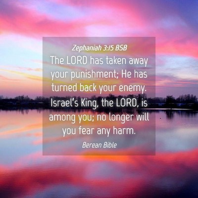 Picture 04 - Zephaniah 3:15 BSB - The LORD has taken away your punishment; He has - Bible Verse Picture