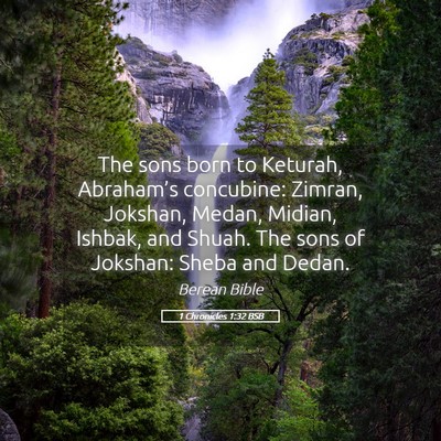 Picture 05 - 1 Chronicles 1:32 BSB - The sons born to Keturah, Abraham’s concubine: - Bible Verse Picture