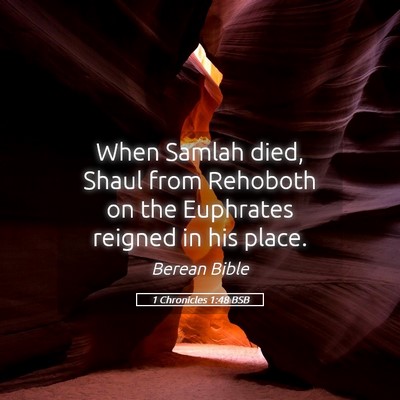 Picture 05 - 1 Chronicles 1:48 BSB - When Samlah died, Shaul from Rehoboth on the - Bible Verse Picture