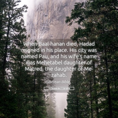 Picture 05 - 1 Chronicles 1:50 BSB - When Baal-hanan died, Hadad reigned in his place. - Bible Verse Picture