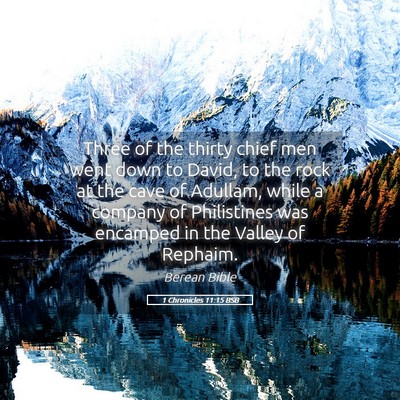Picture 05 - 1 Chronicles 11:15 BSB - Three of the thirty chief men went down to David, - Bible Verse Picture