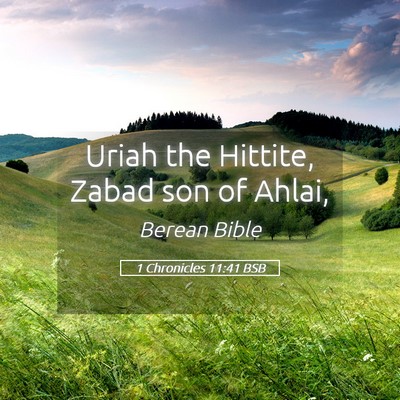 Picture 05 - 1 Chronicles 11:41 BSB - Uriah the Hittite, Zabad son of - Bible Verse Picture