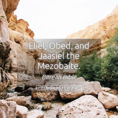 Picture 05 - 1 Chronicles 11:47 BSB - Eliel, Obed, and Jaasiel the - Bible Verse Picture