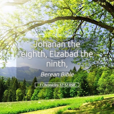 Picture 05 - 1 Chronicles 12:12 BSB - Johanan the eighth, Elzabad the - Bible Verse Picture