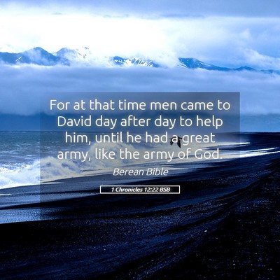 Picture 05 - 1 Chronicles 12:22 BSB - For at that time men came to David day after day - Bible Verse Picture