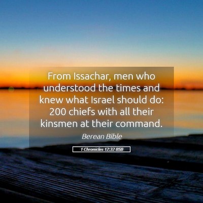 Picture 05 - 1 Chronicles 12:32 BSB - From Issachar, men who understood the times and - Bible Verse Picture
