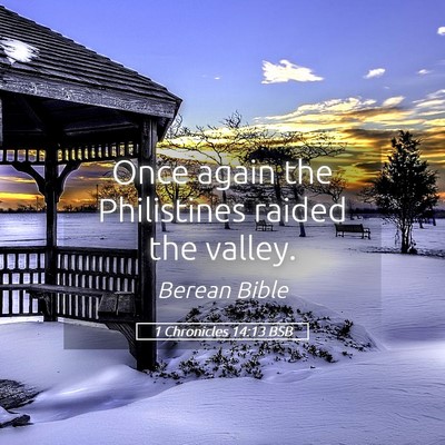 Picture 05 - 1 Chronicles 14:13 BSB - Once again the Philistines raided the - Bible Verse Picture