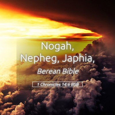 Picture 05 - 1 Chronicles 14:6 BSB - Nogah, Nepheg, - Bible Verse Picture