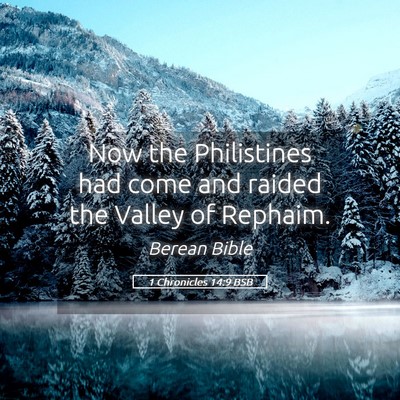 Picture 05 - 1 Chronicles 14:9 BSB - Now the Philistines had come and raided the - Bible Verse Picture