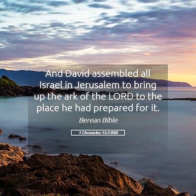 Picture 05 - 1 Chronicles 15:3 BSB - And David assembled all Israel in Jerusalem to - Bible Verse Picture