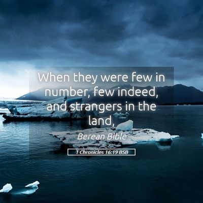 Picture 05 - 1 Chronicles 16:19 BSB - When they were few in number, few indeed, and - Bible Verse Picture