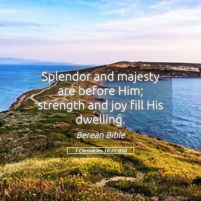 Picture 05 - 1 Chronicles 16:27 BSB - Splendor and majesty are before Him; strength and - Bible Verse Picture