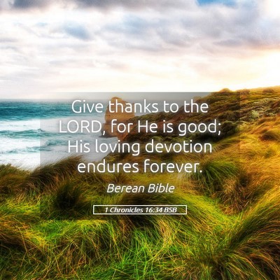 Picture 05 - 1 Chronicles 16:34 BSB - Give thanks to the LORD, for He is good; His - Bible Verse Picture
