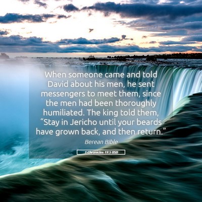 Picture 05 - 1 Chronicles 19:5 BSB - When someone came and told David about his men, - Bible Verse Picture