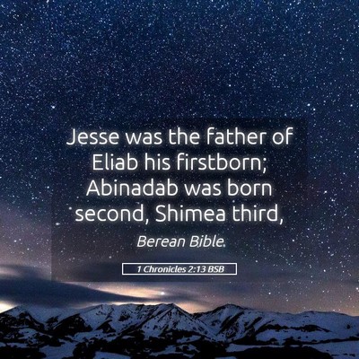 Picture 05 - 1 Chronicles 2:13 BSB - Jesse was the father of Eliab his firstborn; - Bible Verse Picture