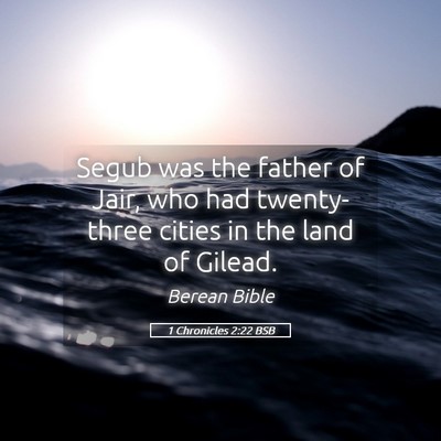 Picture 05 - 1 Chronicles 2:22 BSB - Segub was the father of Jair, who had - Bible Verse Picture