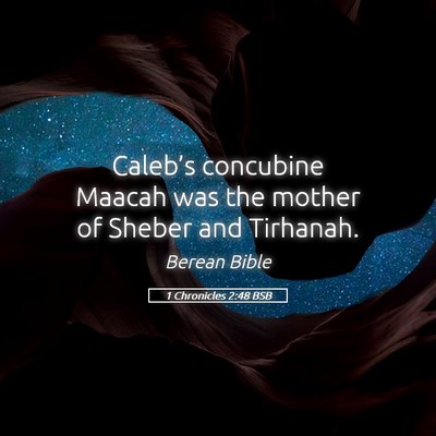 Picture 05 - 1 Chronicles 2:48 BSB - Caleb’s concubine Maacah was the mother of - Bible Verse Picture