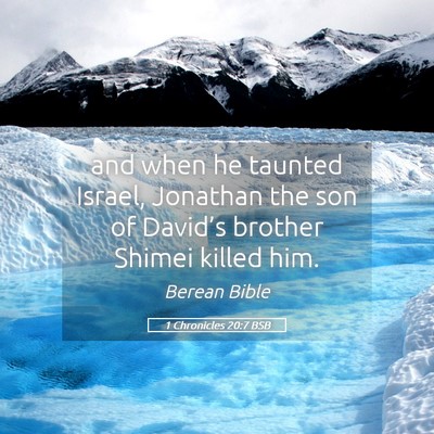 Picture 05 - 1 Chronicles 20:7 BSB - and when he taunted Israel, Jonathan the son of - Bible Verse Picture