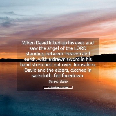 Picture 05 - 1 Chronicles 21:16 BSB - When David lifted up his eyes and saw the angel - Bible Verse Picture
