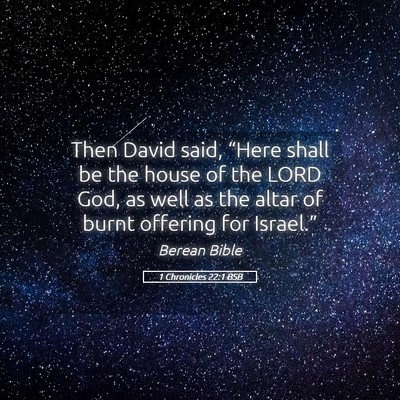 Picture 05 - 1 Chronicles 22:1 BSB - Then David said, “Here shall be the house of - Bible Verse Picture