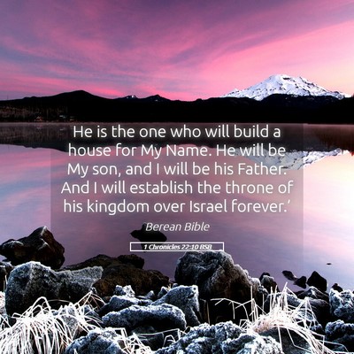 Picture 05 - 1 Chronicles 22:10 BSB - He is the one who will build a house for My Name. - Bible Verse Picture
