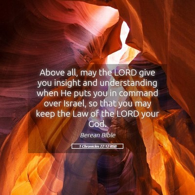 Picture 05 - 1 Chronicles 22:12 BSB - Above all, may the LORD give you insight and - Bible Verse Picture