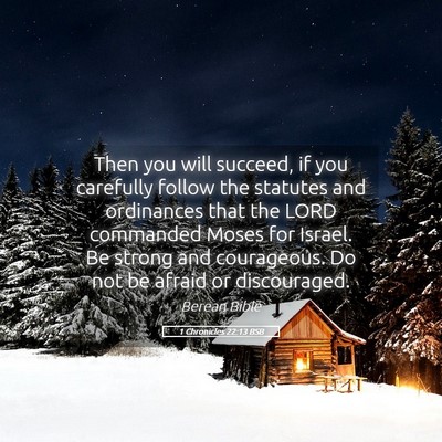 Picture 05 - 1 Chronicles 22:13 BSB - Then you will succeed, if you carefully follow - Bible Verse Picture