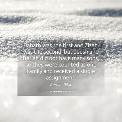 Picture 05 - 1 Chronicles 23:11 BSB - Jahath was the first and Zizah was the second; - Bible Verse Picture
