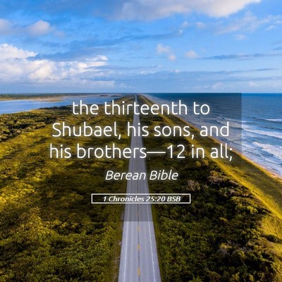Picture 05 - 1 Chronicles 25:20 BSB - the thirteenth to Shubael, his sons, and his - Bible Verse Picture