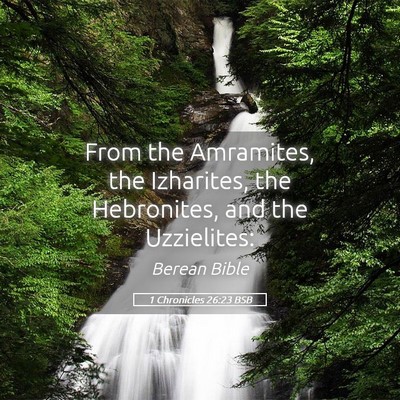 Picture 05 - 1 Chronicles 26:23 BSB - From the Amramites, the Izharites, the - Bible Verse Picture