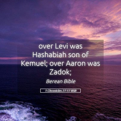 Picture 05 - 1 Chronicles 27:17 BSB - over Levi was Hashabiah son of Kemuel; over Aaron - Bible Verse Picture