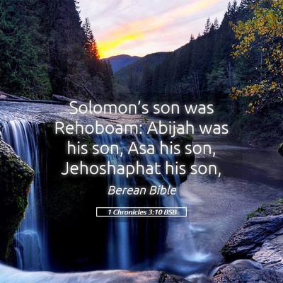 Picture 05 - 1 Chronicles 3:10 BSB - Solomon’s son was Rehoboam: Abijah was his son, - Bible Verse Picture