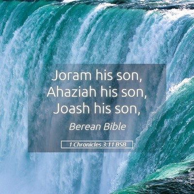 Picture 05 - 1 Chronicles 3:11 BSB - Joram his son, Ahaziah his son, Joash his - Bible Verse Picture