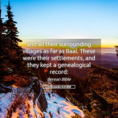Picture 05 - 1 Chronicles 4:33 BSB - and all their surrounding villages as far as - Bible Verse Picture