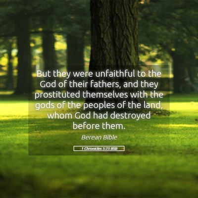 Picture 05 - 1 Chronicles 5:25 BSB - But they were unfaithful to the God of their - Bible Verse Picture